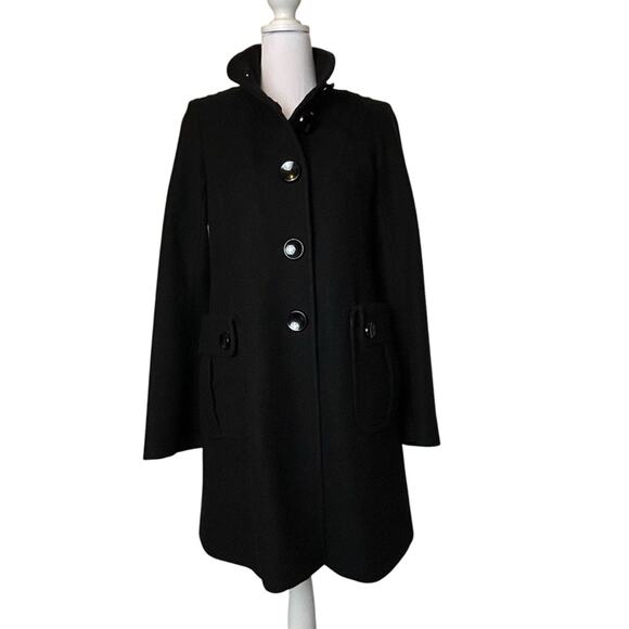 Laundry by Design Coat Womens Size 2 Black Wool Blend Lined Tailored Classic - Picture 1 of 14